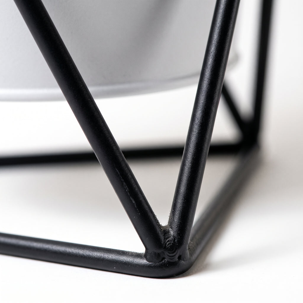 Macro of the welded joint on the plant stand frame