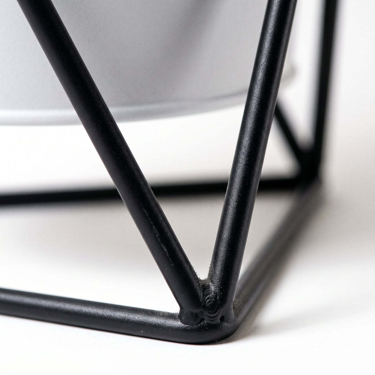Macro of the welded joint on the plant stand frame